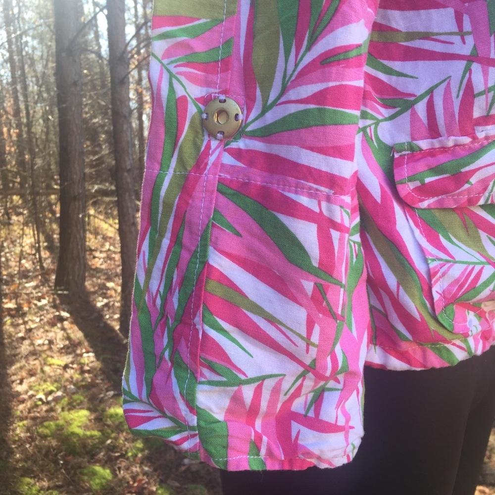 Ruby Rd Jacket 10 Linen Blend Tropical Beach Boat - image 5